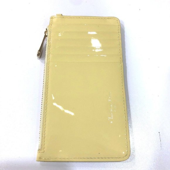 Dior Cannage Card Case patent coin purse enamel Beige/GoldHardware - Picture 9 of 11